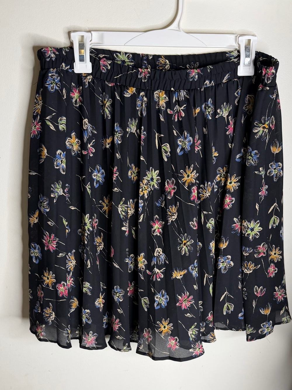 Black Floral Mini Skirt